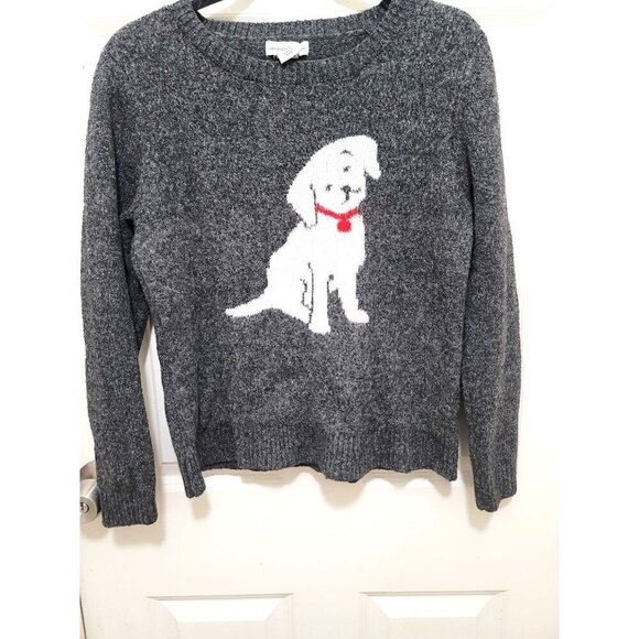 Cupcakes and Cashmere Women's Dog Sweater Gray Long Sleeve Crew Neck Size M - Picture 1 of 9